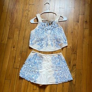 Free people cotton canvas skort set